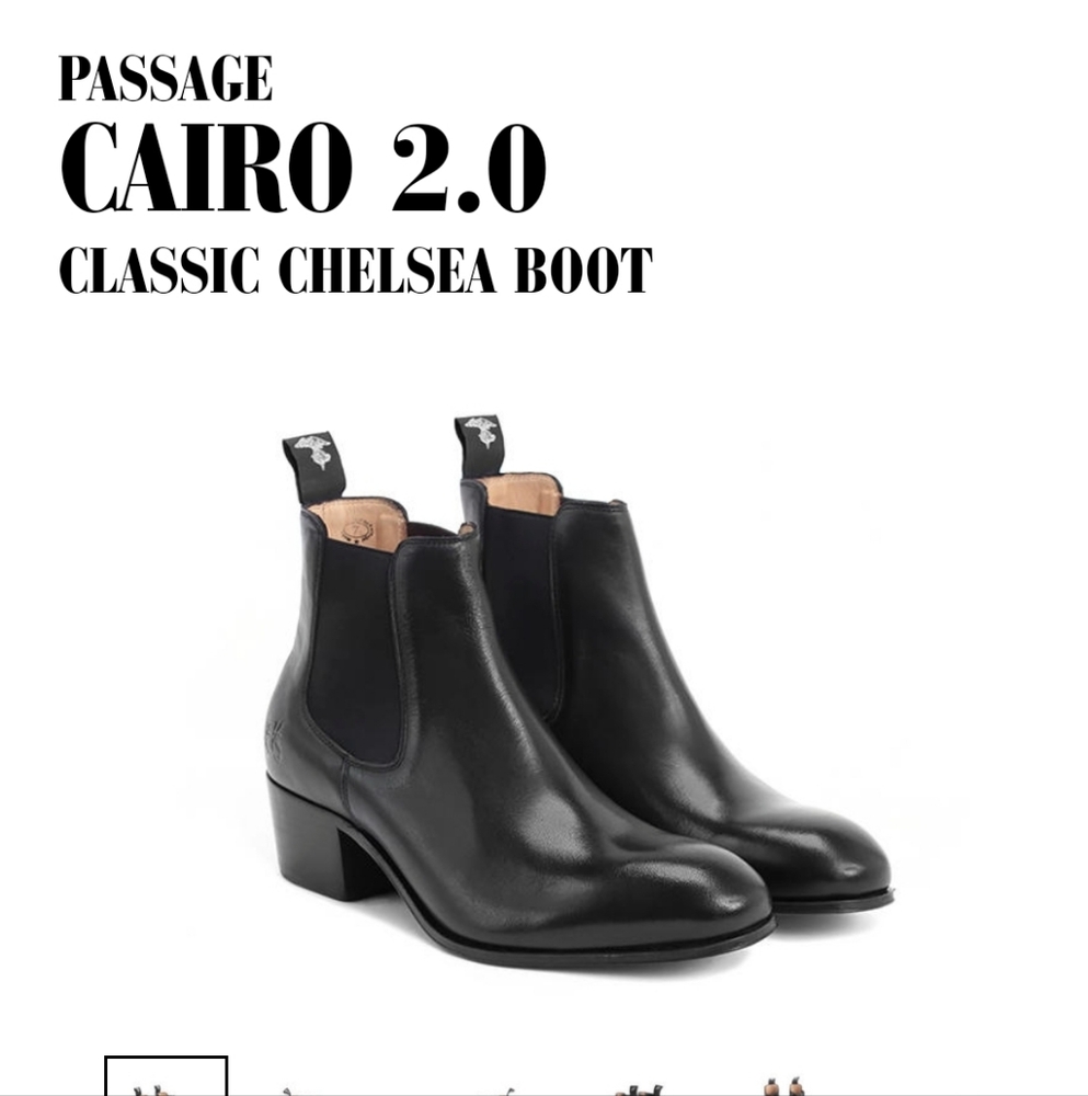 Fluevog Passage Cairo Black Leather Chelsea Boots